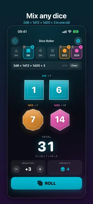 Dice Roller: D&D & RPG screenshot 1