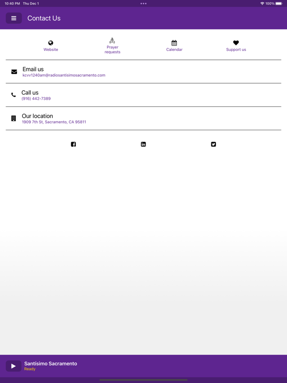 Radio Santísimo Sacramento iPad screenshot 5 - Education app
