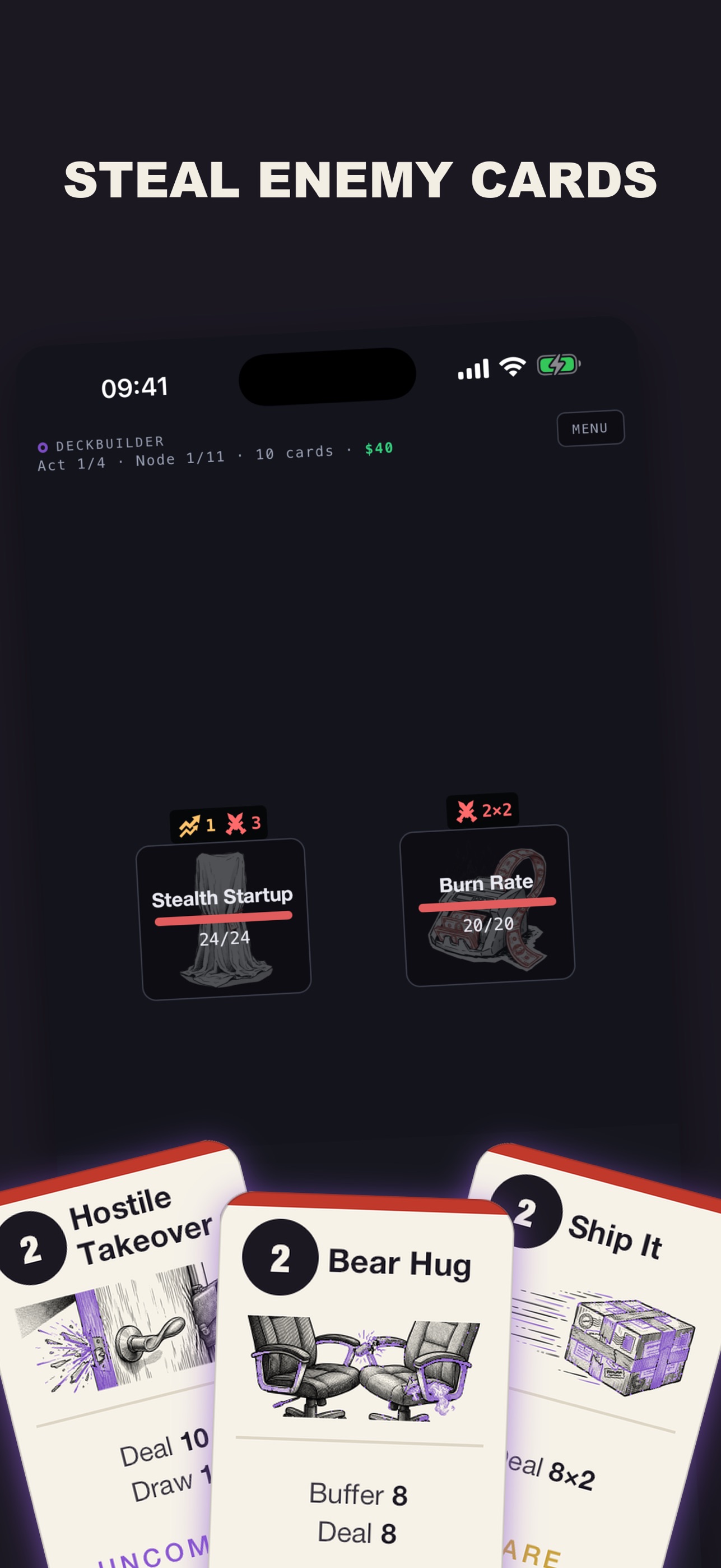 Screenshot 1 of Deckbuilder: Startup Roguelike