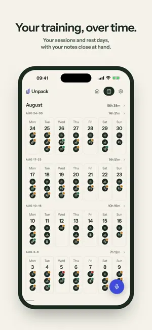 Unpack: Training Journal screenshot 1