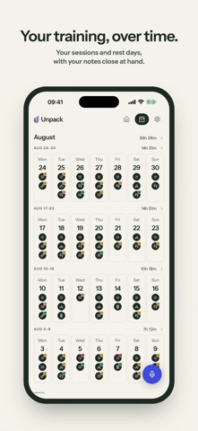 Unpack: Training Journal Screenshot 1 of 6