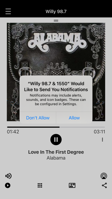 Willy 98.7 & 1550 iPhone screenshot 1 - Entertainment app
