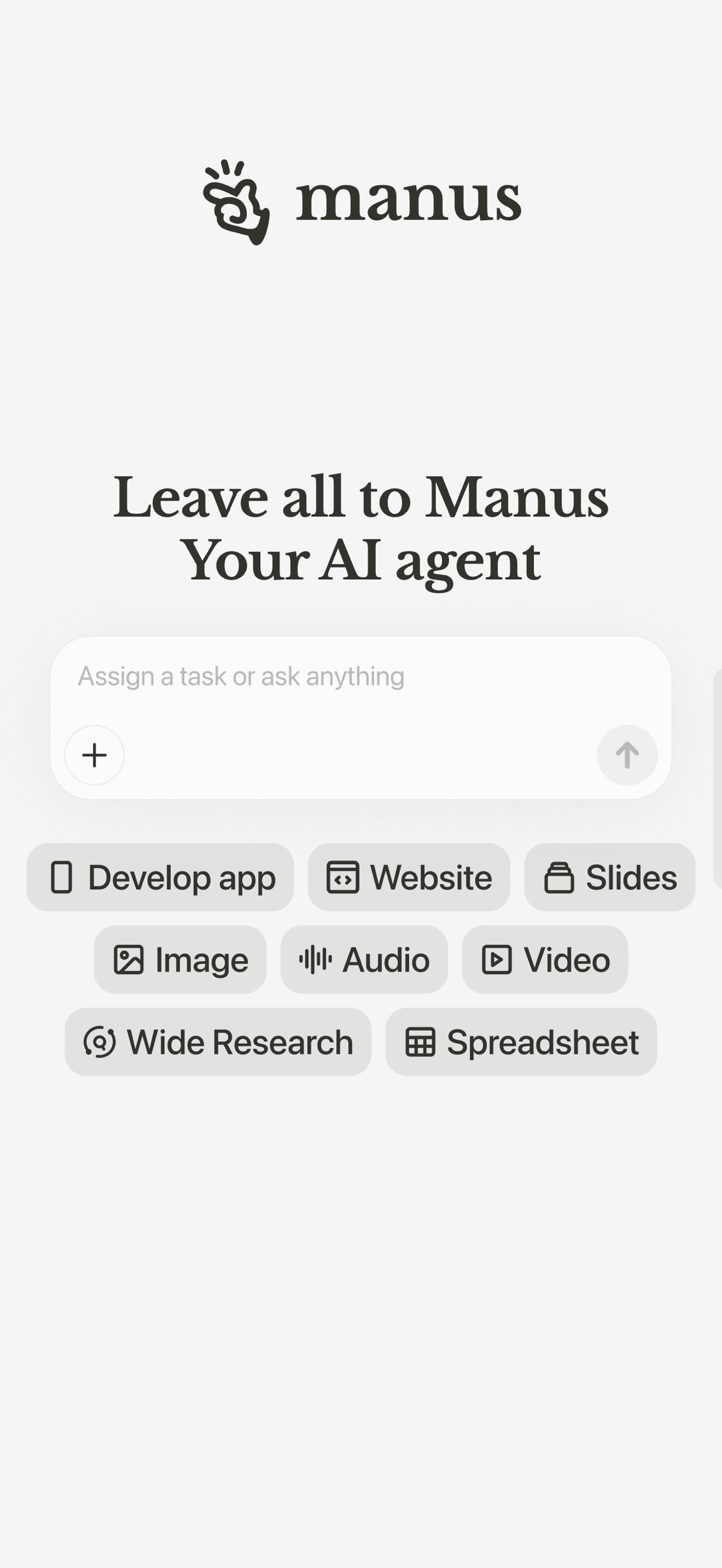 Screenshot 1 of Manus - AI Agent & Automation