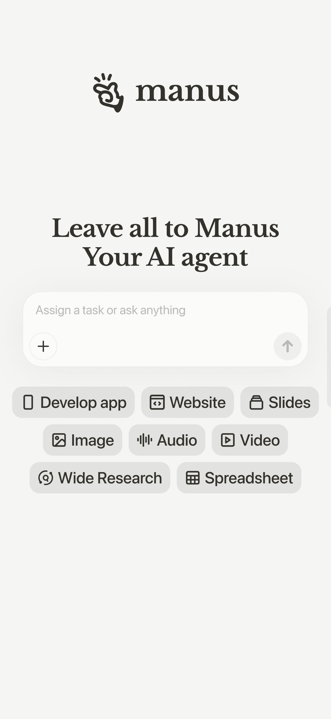 Manus - AI Agent & Automation App Store screenshot