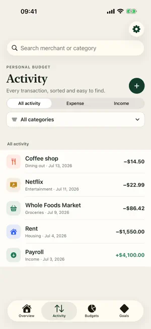 Budget of yours screenshot 2