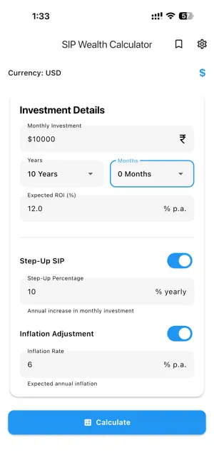 SIP Wealth Calculator screenshot 1