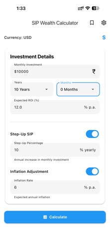 SIP Wealth Calculator iPhone screenshot