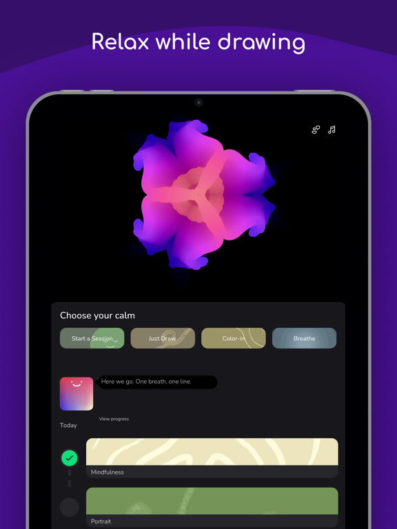 Flowspace - Drawing Meditation iPad screenshot 3 - Health & Fitness app