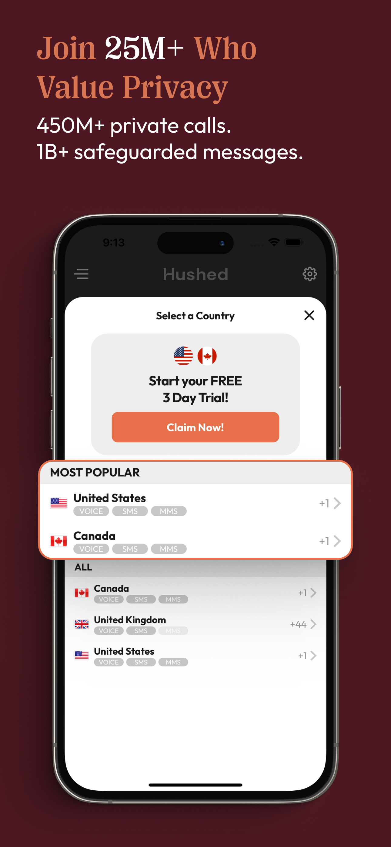 Hushed: UK Second Phone Number
