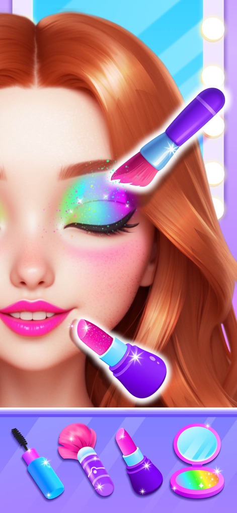 Beauty Salon Games for Girls - 本アプリでは、ユーザーは魅力的なメイクアップスキルを披露できます。きらめくカラフルなアイシャドウと、顔色を明るく見せる鮮やかなリップスティックを組み合わせて、モデルを美しく変身させましょう。