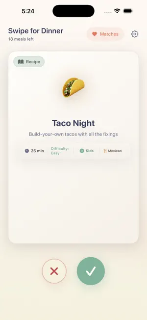Meal Planner - Swipe Dinner screenshot 1
