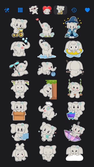 Cute Elephant Stickers - Kiana Screenshot