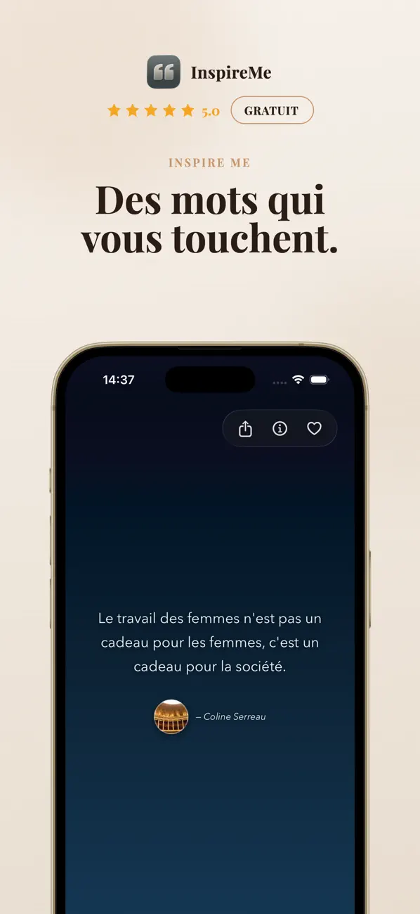 Screenshot #1 pour Inspire Me - Citations du jour