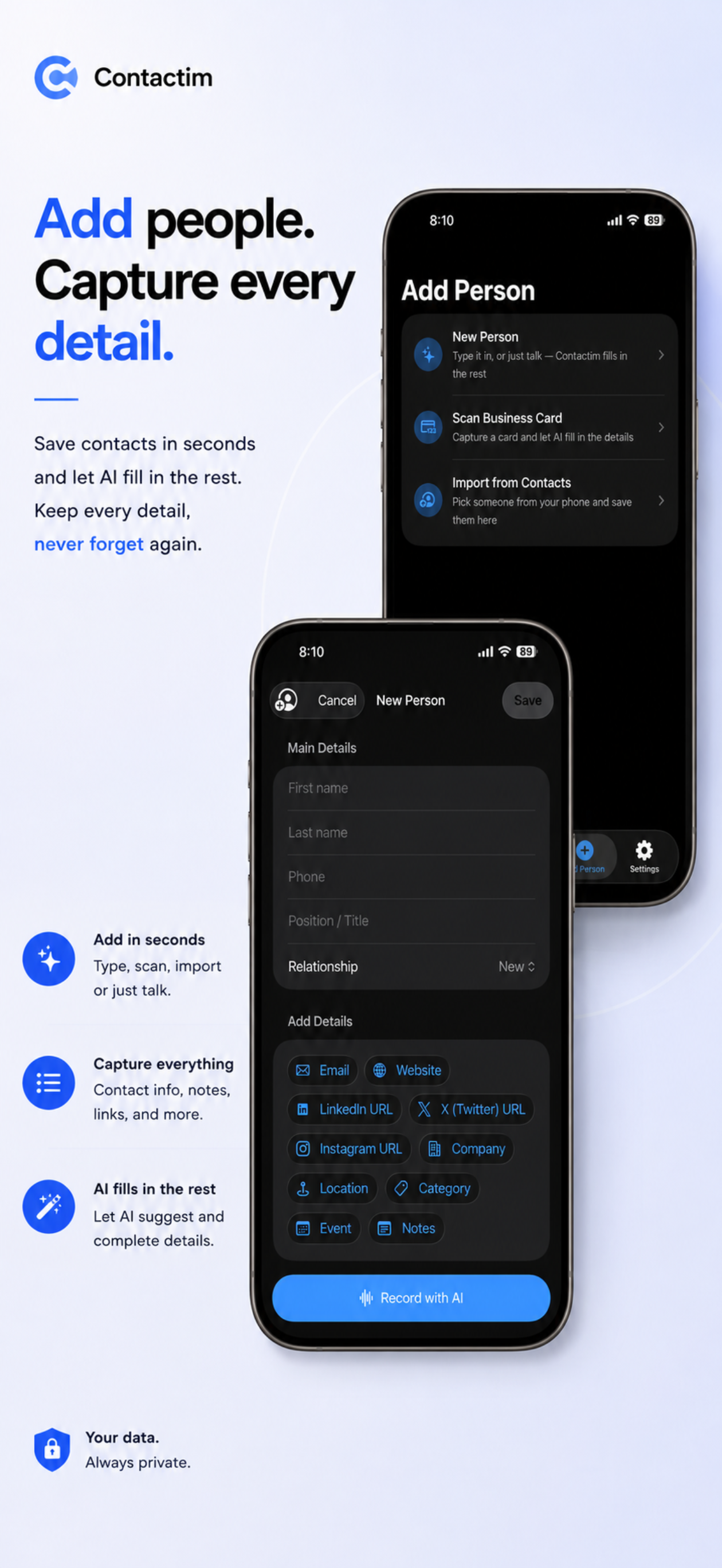 Contactim - Personal CRM screenshot 4