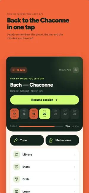 Legato: Music Practice Journal screenshot 1