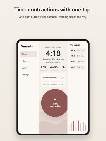 Waverly: Contraction Timer iPad screenshot