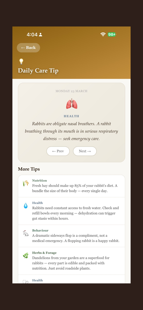 CCRR care guide screenshot 7