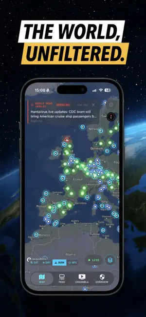 World Monitor Real-Time Intel iPhone screenshot 1