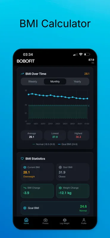 Bobofit: Weight & BMI Tracker screenshot 2 of 7