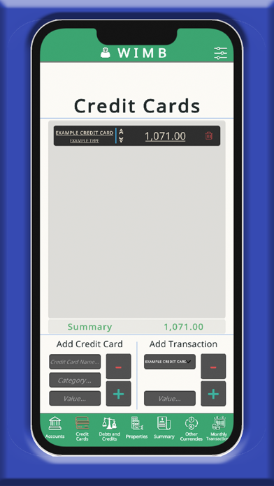 WIMB - Personal Finance App Screenshot
