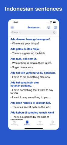 Indonesian Vocab & Sentences のスクリーンショット