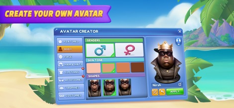 Spades Royale - The avatar creator offers extensive customization options, allowing users to tailor their in-game persona with a real-time preview.
