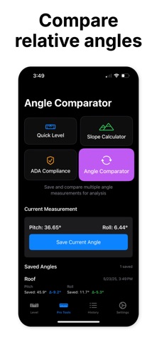 Level Tool - Angle Measure iPhone screenshot