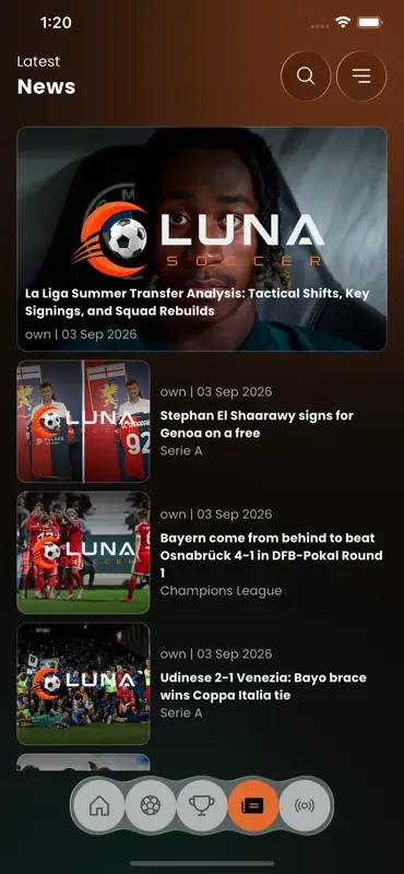 Luna Soccer: Scores & Stats screenshot 4 of 8
