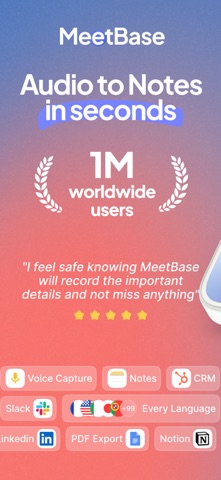 MeetBase: AI Note Taker Screenshot 1 of 9