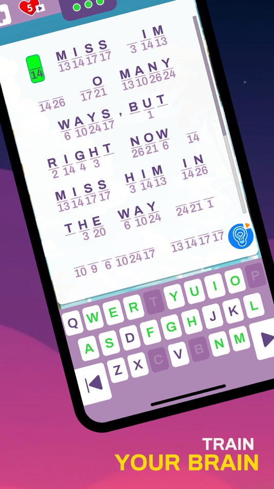 #4. Cryptogram Word Puzzle Game (iOS) By: Corntree tech Co.Ltd