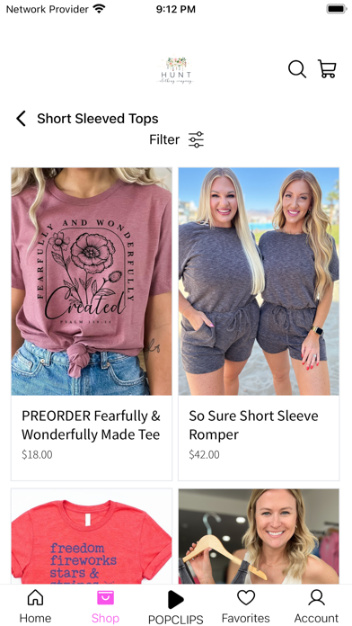 Hunt Clothing Co. Screenshot