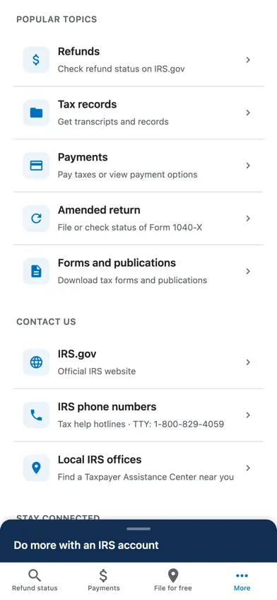 IRS2Go screenshot 2