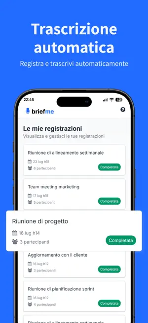 BriefMe: Trascrivi con AI screenshot 2
