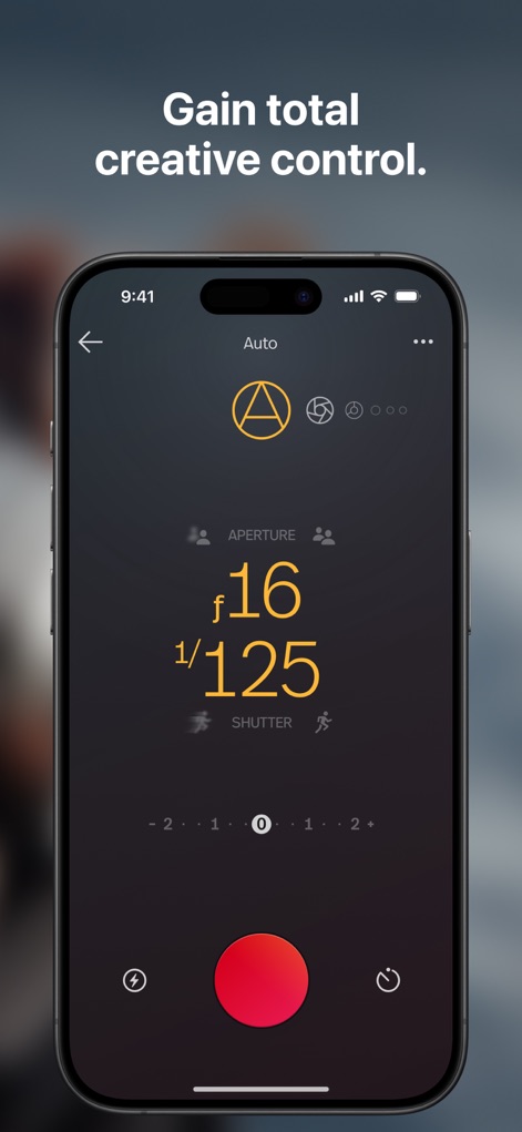 Polaroid - See how the app provides precise manual control over camera settings like aperture (f/16) and shutter speed (1/125).