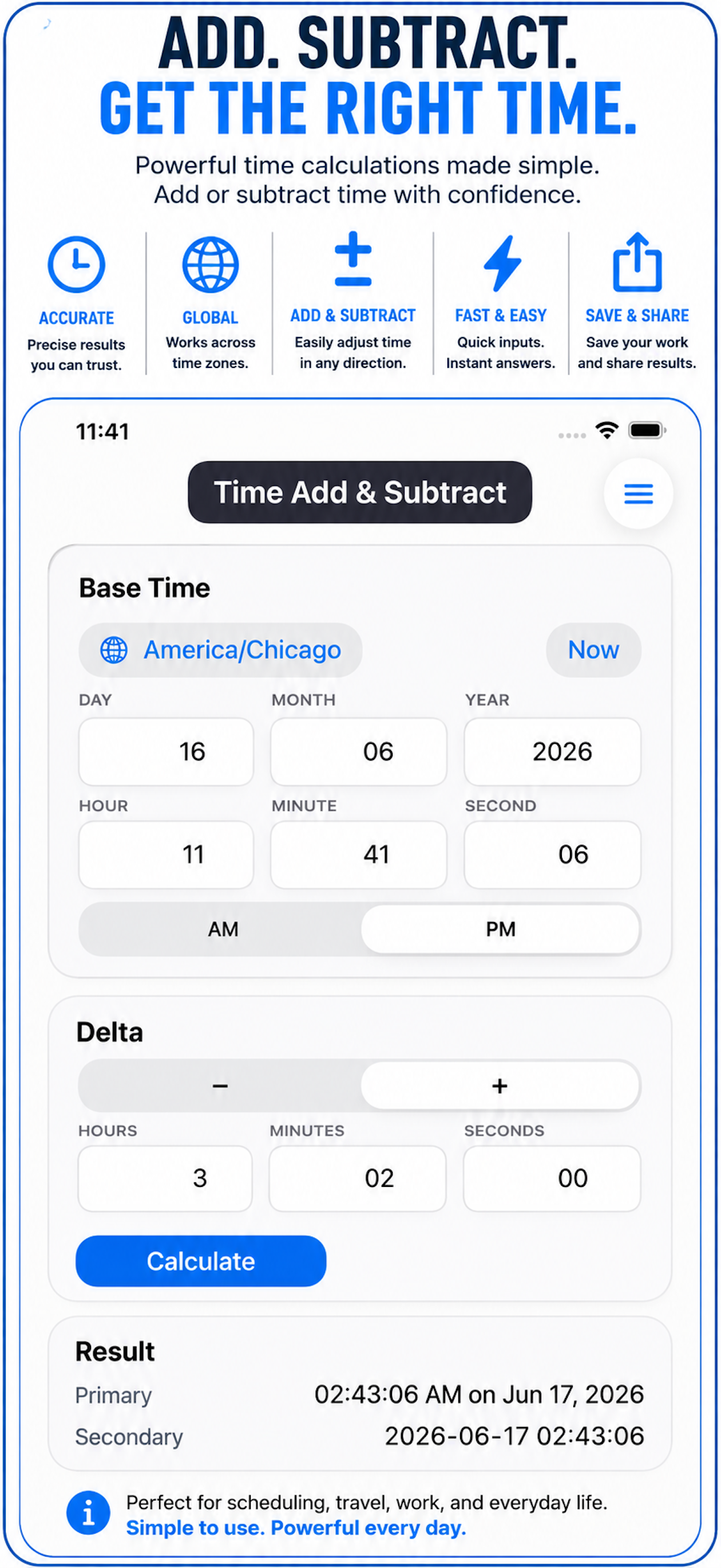 Time & Date Calculator ++ screenshot 6