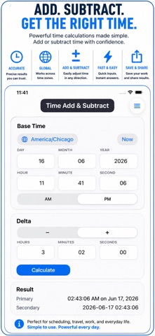 Time & Date Work Calculator iPhone screenshot