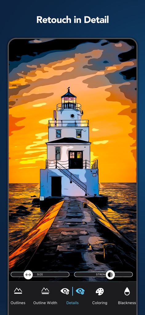 Clip2Comic: Toon Photo Editor - Cet outil propose des outils de retouche sophistiqués pour affiner chaque détail, offrant un contrôle minutieux sur les détails et les couleurs des créations.