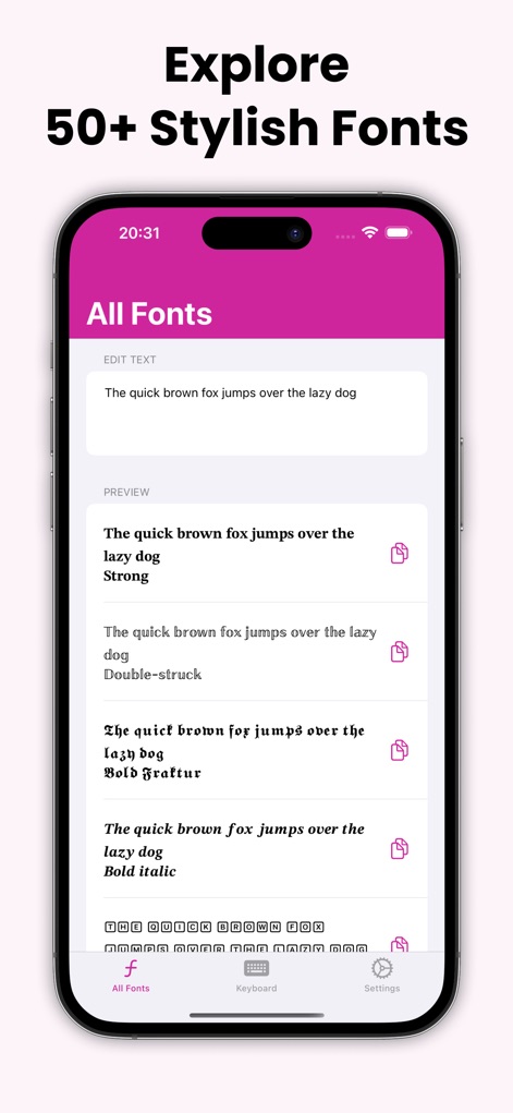 Fonts+: Keyboard Font Text Art - Utilities App | MWM