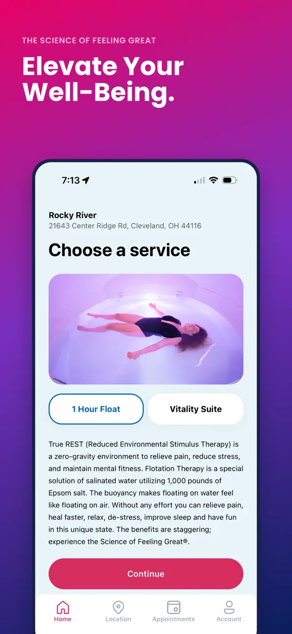 Screenshot #1 pour True REST Float Spa