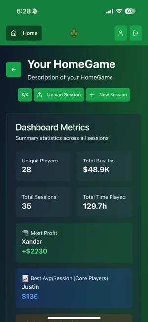 HomeGame Poker Tracker screenshot 2
