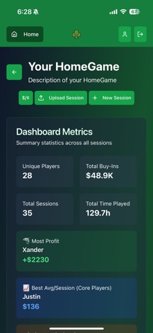 HomeGame Poker Tracker screenshot