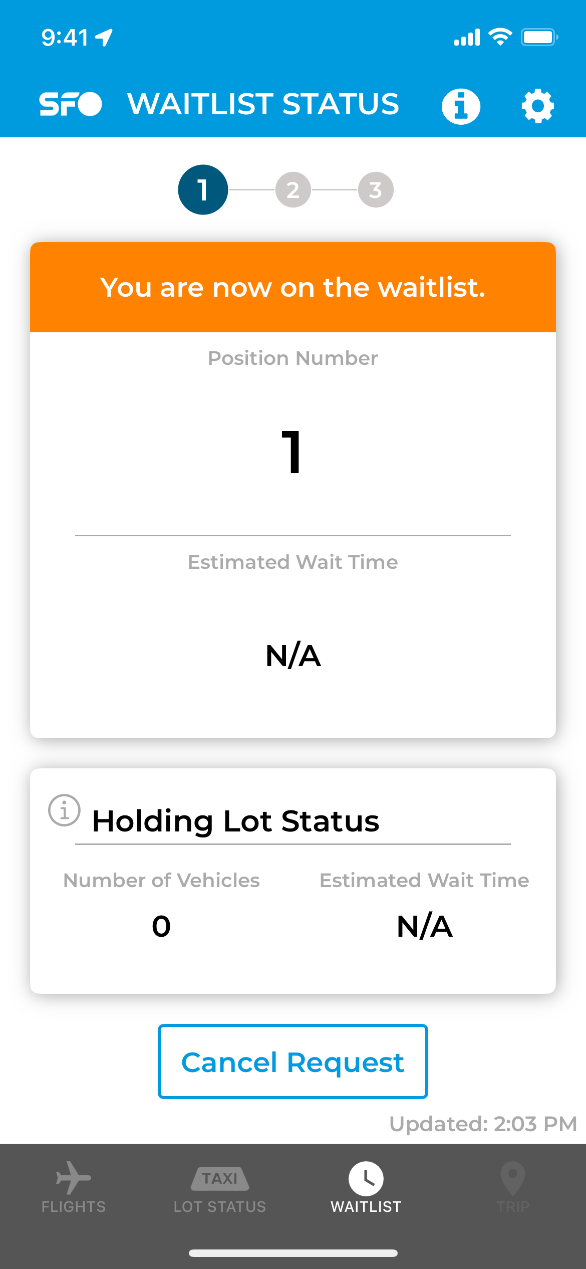 TaxiVQ - VirtualQ app at SFO