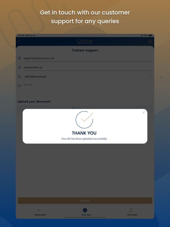 CanAm Currency Exchange App iPad screenshot