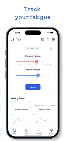 Fatigue & Rest Tracker - calmo Screenshot 1 of 4