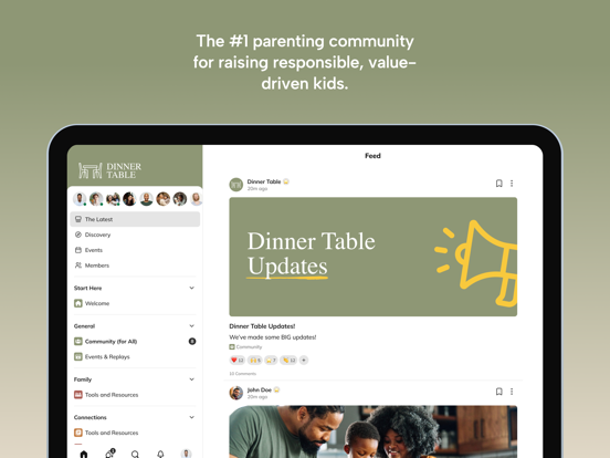 Dinner Table Family Community iPad screenshot 1 - Social Networking app