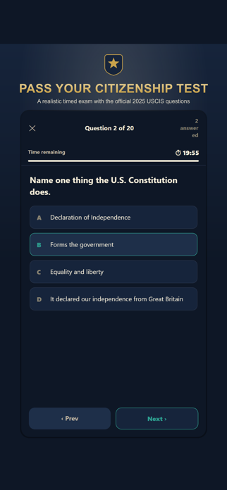 Citizenship Civics Test Prep Screenshot 1 of 5