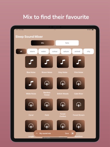 Sleeping Sounds Relax Sleep iPad screenshot