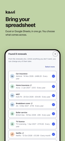 Kavvi: Renewal Reminders screenshot 2