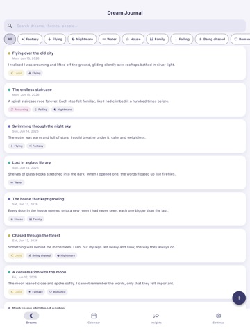 Somnova: Dream Journal iPad screenshot