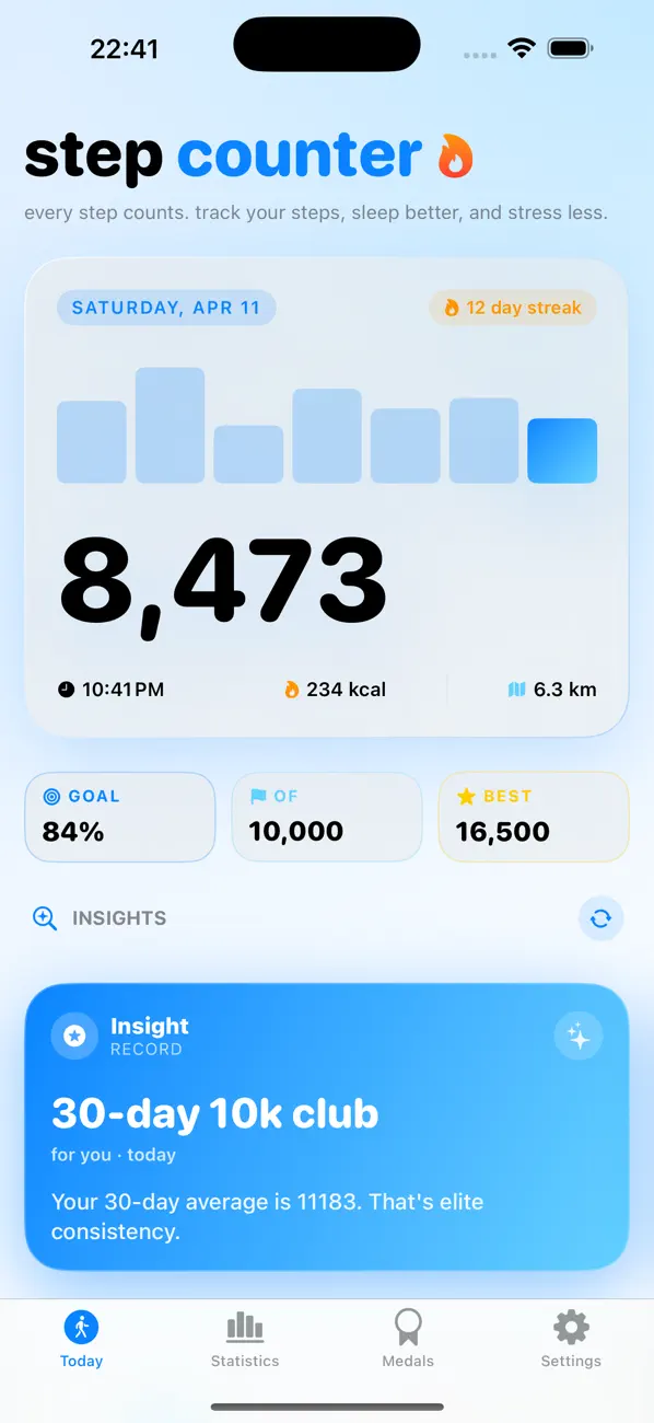 Screenshot #1 pour Pedometer: Steps & Walking